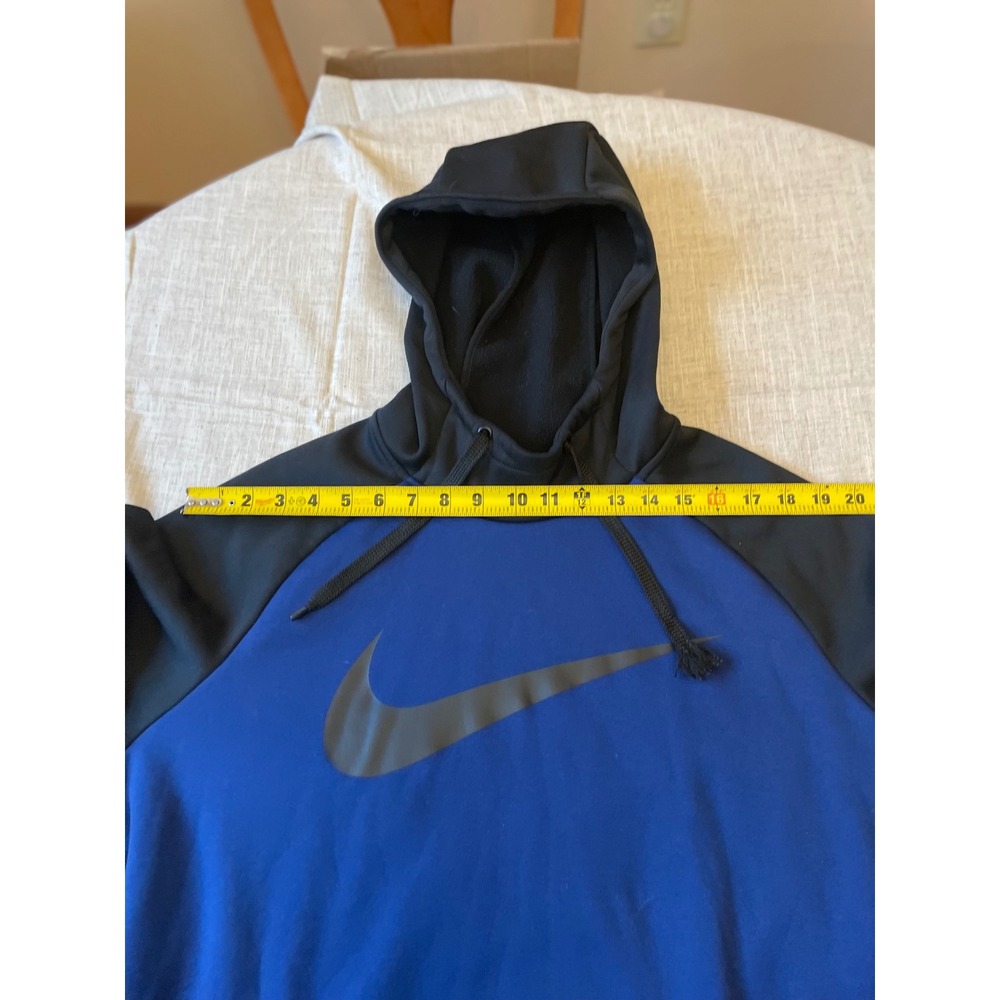Nike Dri-FIT Pullover Hoodie Mens XL Blue Black Swoosh Athletic Sweatshirt - Picture 3 of 10